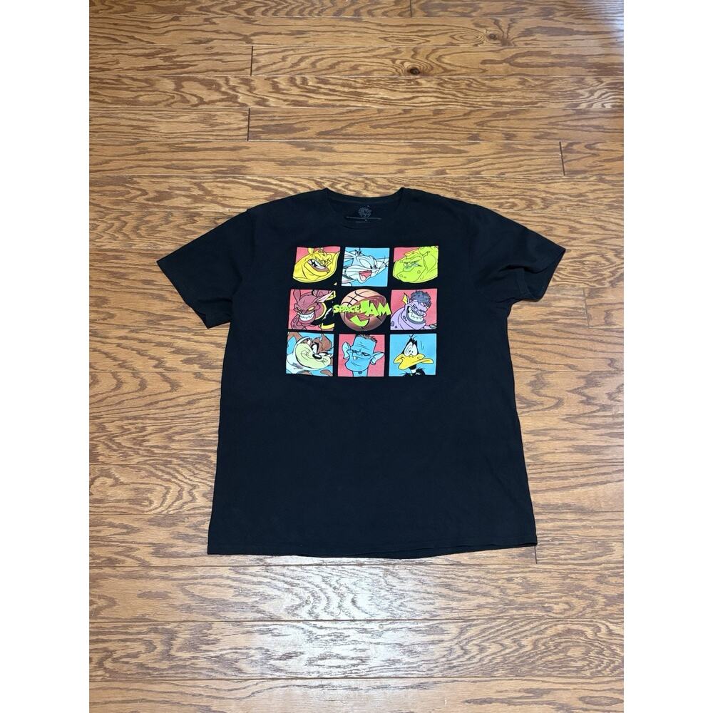 Space Jam Looney Tunes Men's Black Short Sleeve Crew Neck Graphic T-Shirt, Sz L
